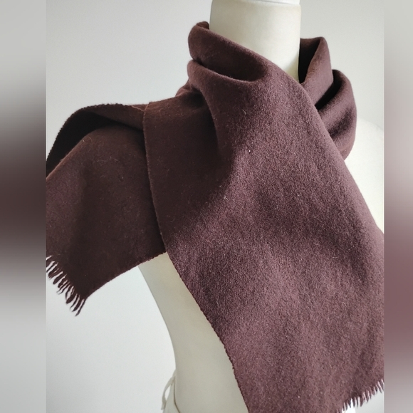 Vintage Accessories - Vintage Wool Scarf Classic Chocolate Brown Eclectic Grandpa Coastal Grandma